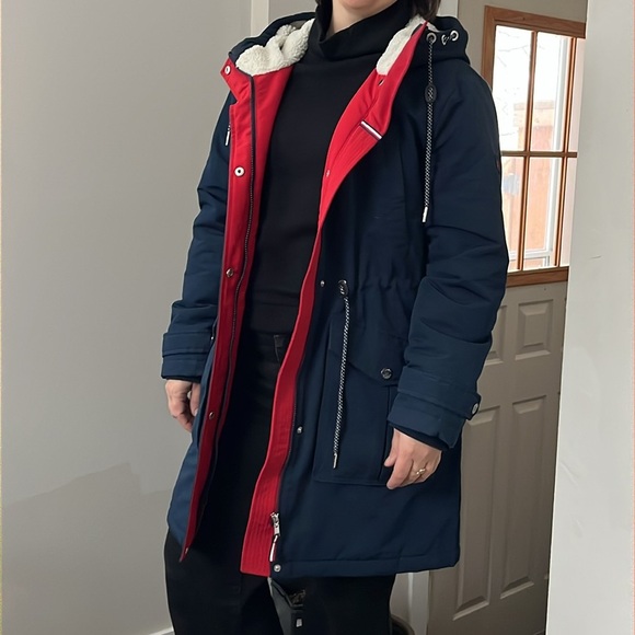 ❤️Tommy Hilfiger utility style winter jacket women’s M navy - Picture 6 of 15